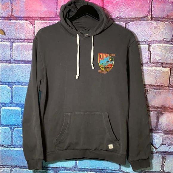 Vintage Pink Floyd Graphic Men's Hoodie Small Embroidered  Black Marine Layer - Picture 3 of 8